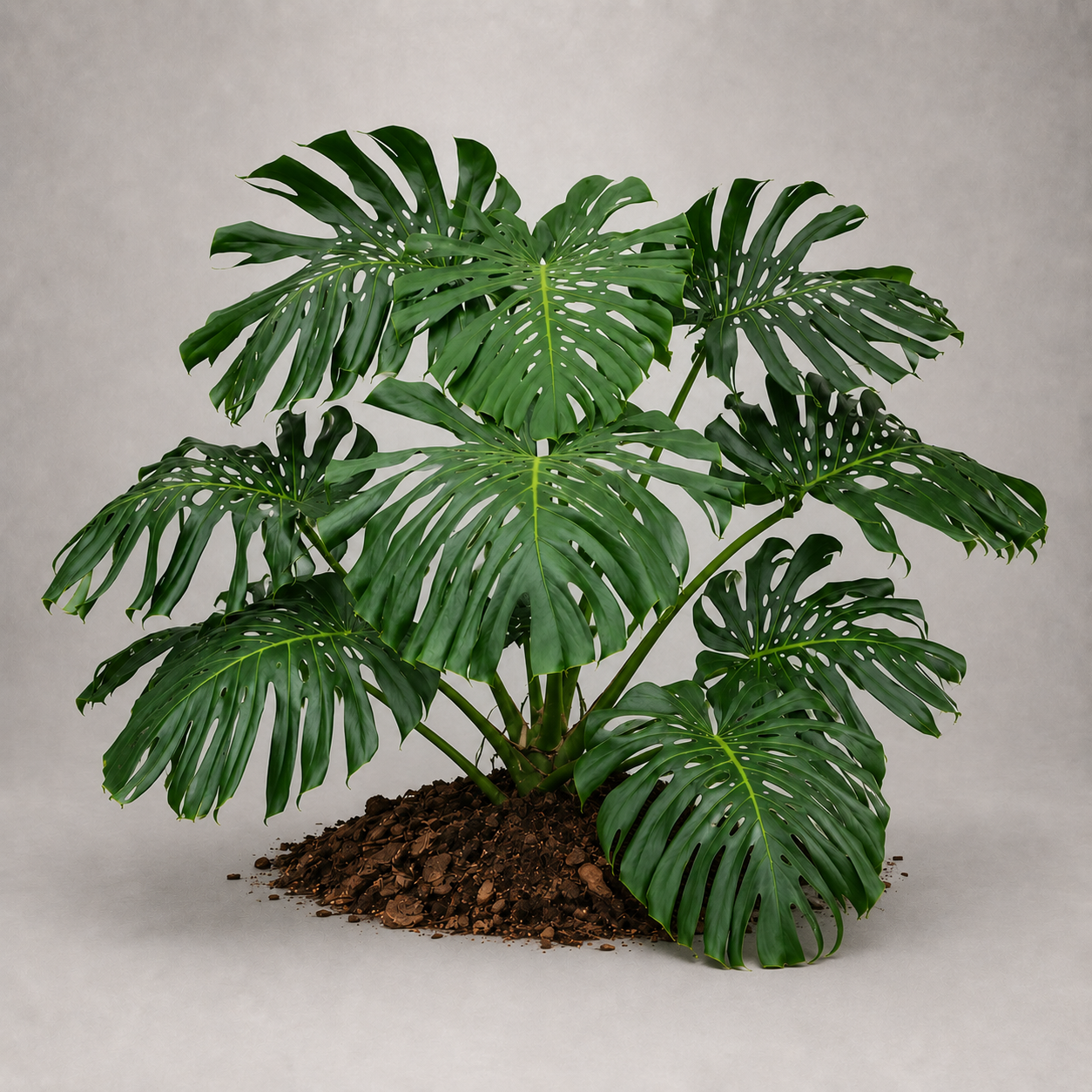 Monstera deliciosa als adulte Zimmerpflanze mit großen Blättern